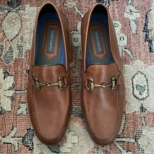 Vince Camuto Men’s Axel Leather Loafer Shoe Brown Cognac